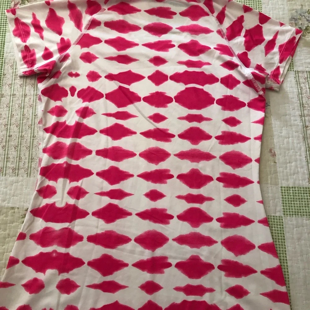 Nike Pro Pink and White V-Neck Performance Tee